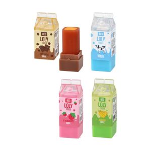 Гума за молив Sazio Loly, мляко, с капачка, асорти, 1 брой