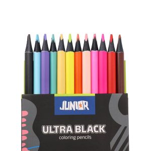 Цветни моливи Junior Ultra Black, 12 цвята