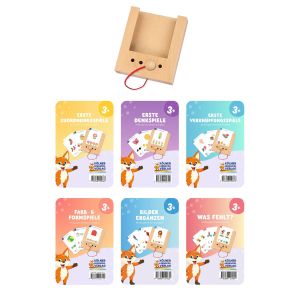 Стартов комплект Puncho - 6 комплекта образователни карти, с включена кутия, над 3 години