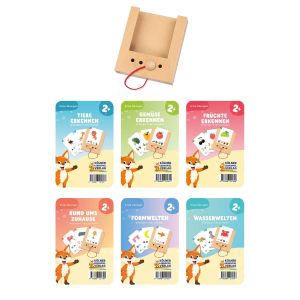 Стартов комплект Puncho - 6 комплекта образователни карти, с включена кутия, над 2 години