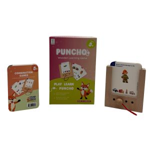 Стартов комплект Puncho - Образователни карти Открий и комбинирай, с включена кутия, над 5 години