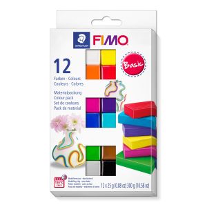 Комплект глина Staedtler Fimo Soft, 12 цвята х 25g, Basic