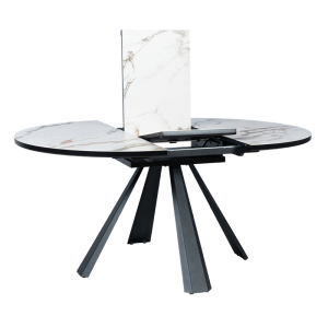 Разтегателна трапезна маса DOMINIK - бяла