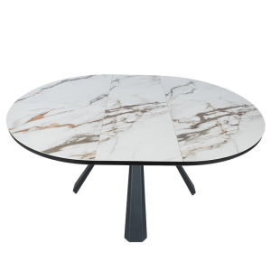 Разтегателна трапезна маса DOMINIK - бяла