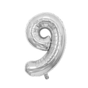 Балон Festa, цифра 9, 81 cm, сребрист