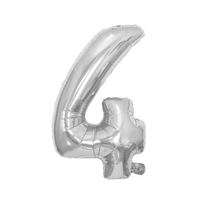 Балон Festa, цифра 4, 81 cm, сребрист