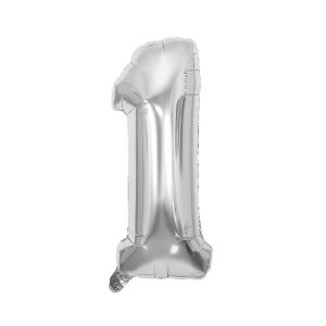 Балон Festa, цифра 1, 81 cm, сребрист