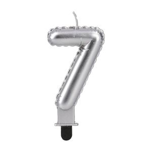 Свещ за торта Festa, цифра 7, сребриста