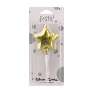 Свещ за торта Festa, звезда, златиста
