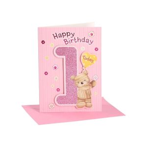Картичка Festa, за първи рожден ден, детска, асорти, 1 брой