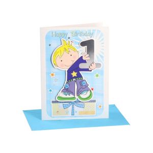 Картичка Festa, за първи рожден ден, детска, асорти, 1 брой