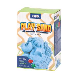 Комплект кинетичен пясък Junior Play Sand, с формички, 400 g, син