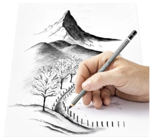 Въгленови моливи Staedtler Mars Lumograph, 3бр+четка