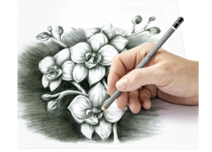 Въгленови моливи Staedtler Mars Lumograph, 3бр+четка