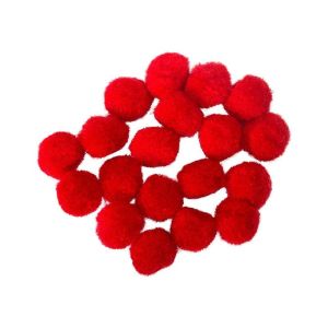 Помпони за декорация Junior, 20 mm, червени, 20 броя