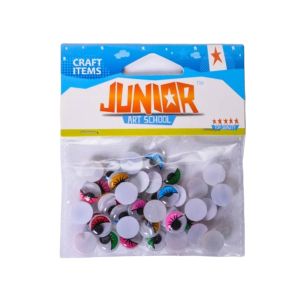 Очички Junior, мърдащи, цветни, с мигли, 12 mm, 40 броя