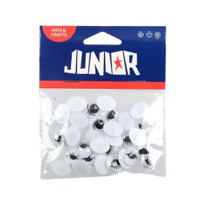 Очички Junior, мърдащи, овална форма и мигли, 12 х 16 mm, 30 броя