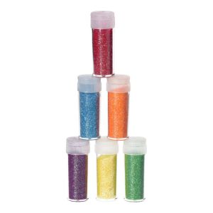 Брокат-пудра Junior, неонови цветове, 6 броя