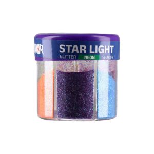 Брокат Junior, неонови цветове, 50 g, 6 цвята