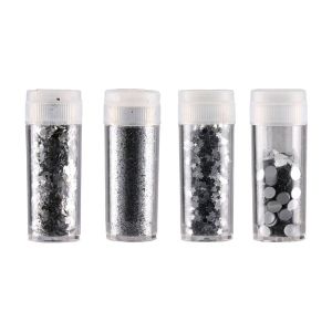 Брокат и конфети Junior, сребристи, 4 броя