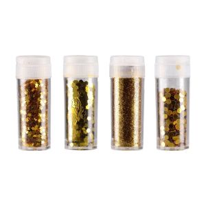 Брокат и конфети Junior, златисти, 4 броя