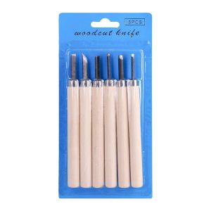 Ножчета за линолеум Statovac, с дървена дръжка, 6 броя