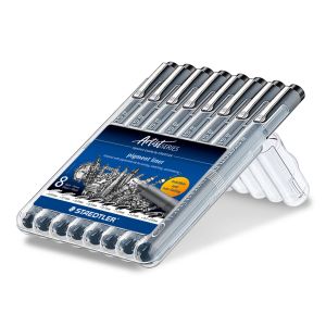 Комплект тънкописци Staedtler Pigment Liner 308, 8 броя