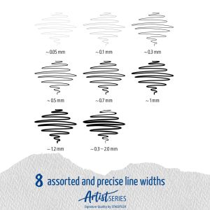 Комплект тънкописци Staedtler Pigment Liner 308, 8 броя