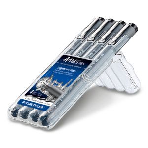 Комплект тънкописци Staedtler Pigment Liner 308, 4 броя
