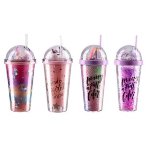 Чаша Takk Lagro 30, със сламка, еднорог, 450 ml, асорти, 1 брой