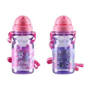 Бутилка Takk Flowy Baby, за момиче, с презрамка, 350 ml, асорти, 1 брой