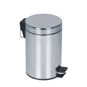 Кош за отпадъци, с педал, метален, 25.2 х 25.2 х 39.3 cm, 12 L, инокс