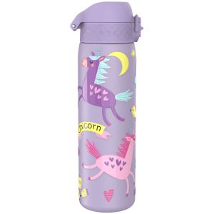 Бутилка за вода Ion8 Print, метална, 600ml, ЕДНОРОЗИ ЛИЛАВА