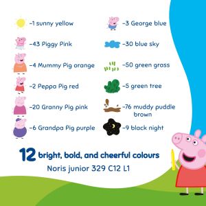 Флумастри Staedtler NJ Peppa Pig 329, 12 цвята