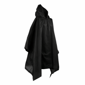 Office 1 Дъждобран Rainman, с качулка, в чанта с джоб, 140 x 203 cm, черен