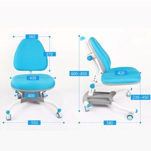 Ергономичен стол RFG Ergo Tech, детски, с регулируема височина, до 120 kg, от I до XII клас, син, сглобена мостра