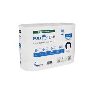Тоалетна хартия Papernet, Full Tech, целулоза, двупластова, 338 къса, 4 броя