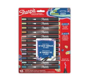 Комплект маркери Sharpie Acrylic,12 цвята, блистер,земни цветове