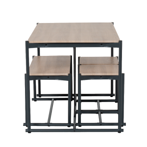 Комплект маса с пейка и две табуретки BREVIK - дъб сонома