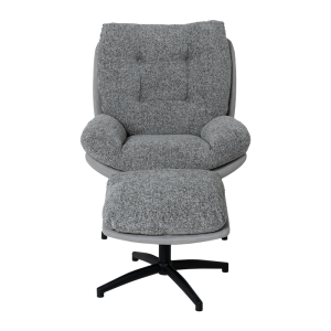 Кресло с табуретка CHAVES - сив