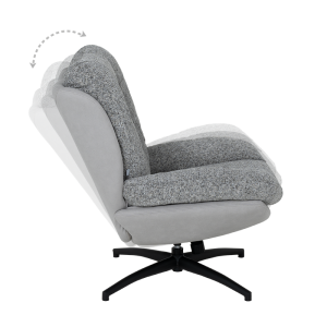 Кресло с табуретка CHAVES - сив