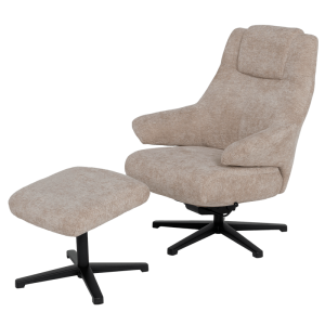 Електрическо масажно кресло с табуретка SINES - крем