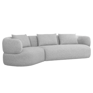 Ъглов диван SKIEN - сребърен