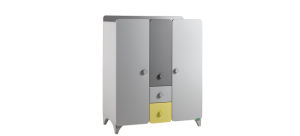 Трикрилен детски гардероб MINIA 124x46x142 см