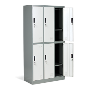 Метален шкаф Carmen CR-1243 J LUX - сив / тъмносив