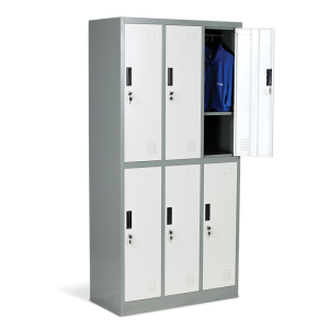 Метален шкаф Carmen CR-1243 J LUX - сив / тъмносив