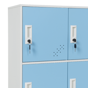 Метален шкаф Carmen CR-1298 J - бял / син