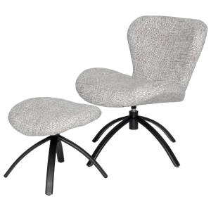 Кресло с табуретка HAMS - сиво