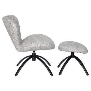 Кресло с табуретка HAMS - сиво