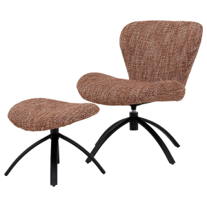 Кресло с табуретка HAMS - кафяво